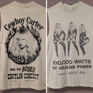 Beyonce Cowboy Carter Tour Healing Power Limited Edition Sleeveless T-Shirt SM
